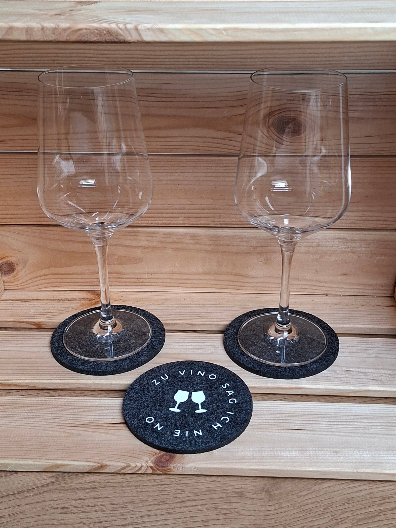 Filzuntersetzer "Zu Vino sag ich nie no"