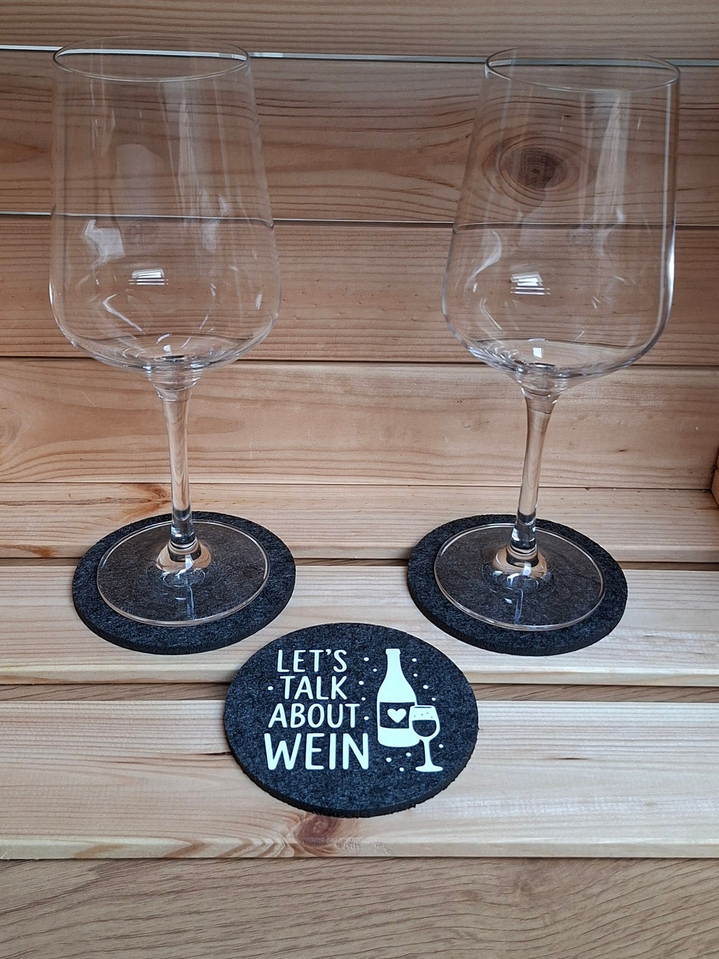 Filzuntersetzer "Let's Talk About Wein"