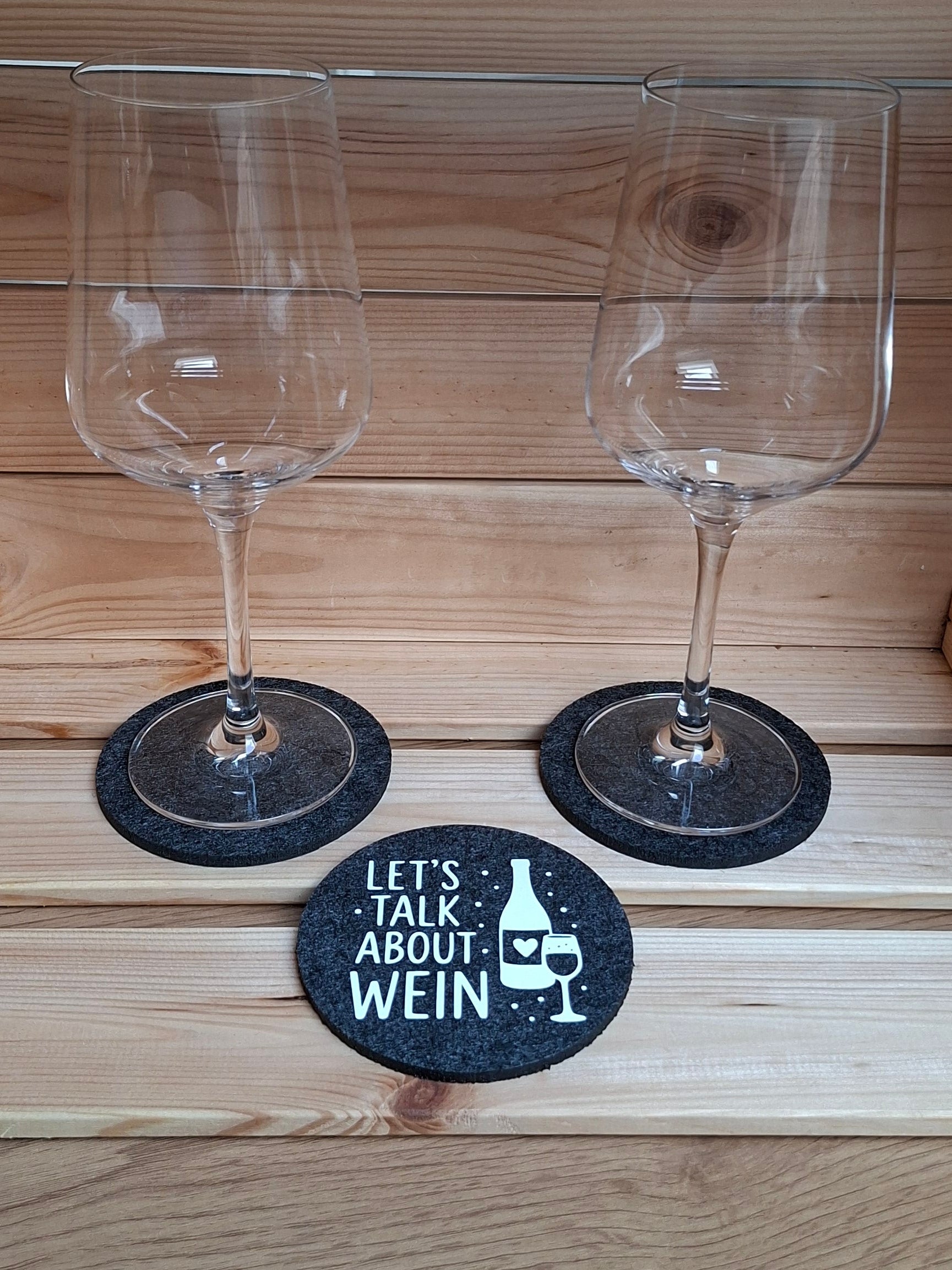 Filzuntersetzer "Let's Talk About Wein"