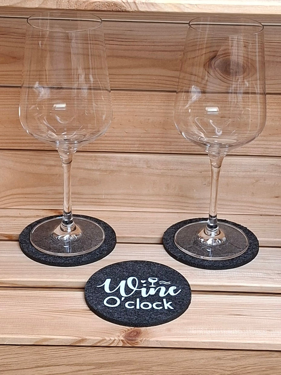 Filzuntersetzer "Wine O'clock"