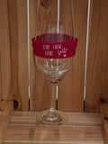 Weinglashalter "Lebe Liebe Lache Lalle"