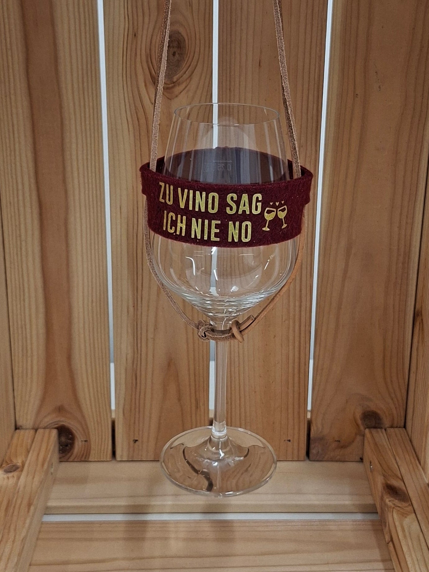 Weinglashalter "Zu Vino Sag Ich Nie No"